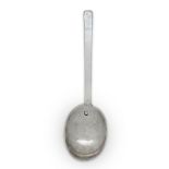 A silver Puritan spoon, London, Jeremy Johnson, probably Commonwealth period, the reverse of
