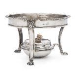 A George III silver burner and stand, London, 1816, William Eaton, the stand designed with three paw