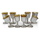 A set of eight silver goblets, London, 1973, William Walter Antiques, with gilded interiors and