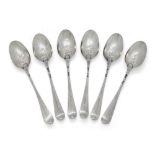 A set of six George III silver 'Galleon' picture-back teaspoons, London, c.1765, William Tant, Old