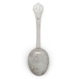 A 17th century silver trefid spoon, maker's mark RI within shield punch, stars above and below,