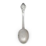 A West Country silver lace-back trefid spoon, Taunton, c.1690, Samuel Dell, prick dot engraved to