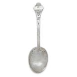 A 17th century 'shaded roundels' West Country silver trefid spoon, c.1680, the reverse of the