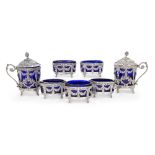 A set of five French Empire style salts, Paris, 1888-1902, marked MG for Martial Gauthier, the