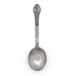 A Charles II silver trefid spoon by John King, scratch engraved to reverse of terminal with the