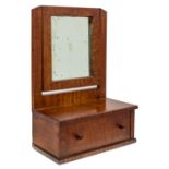 An American Shaker maple dressing table mirror, late 19th century, with single drawer, 46cm high,