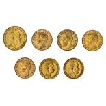 Seven German gold coins, comprising: one Deutsches Reich 20 mark 1903, together with six Deutsches