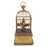 A French singing bird automaton, almost certainly by Bontems, c.1900, the bird with applied feathers