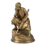 After Emmanuel Fremiet, French, 1824-1910, a polished bronze model of a Turk, late 19th century,