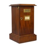 A large Victorian mahogany letter box, late 19th century, with brass mounted for LETTERS and