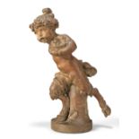 After Claude Michel Clodion, French, 1738-1814, 19th century, a terracotta figure of a satyr holding