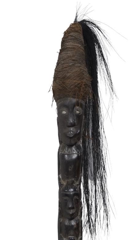 A Batak Tungkot Malehat magic staff, North Sumatra, Indonesia, 20th century, surmounted with a - Image 2 of 2