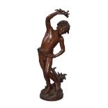 After Louis Auguste Moreau, French, 1855-1919, a large French bronze model of a boy, early 20th