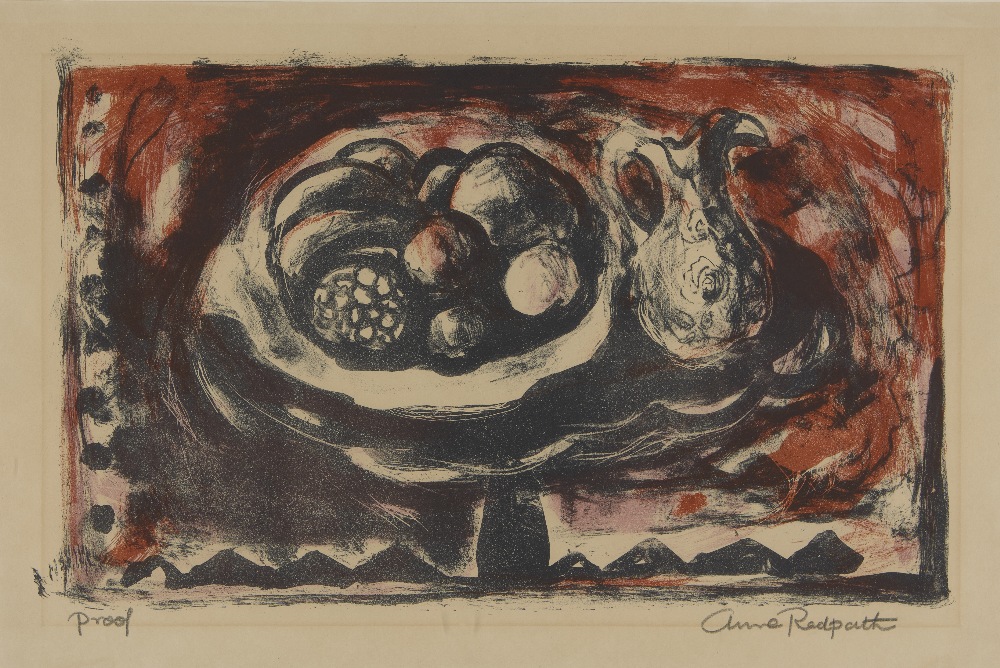 Anne Redpath, RSA, ARA, ARWS, Scottish 1895-1965, Still life with jug; lithograph in colours on