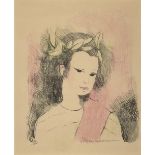 Marie Laurencin, French 1883-1956, The crowned muse; lithograph in colours on wove, signed and