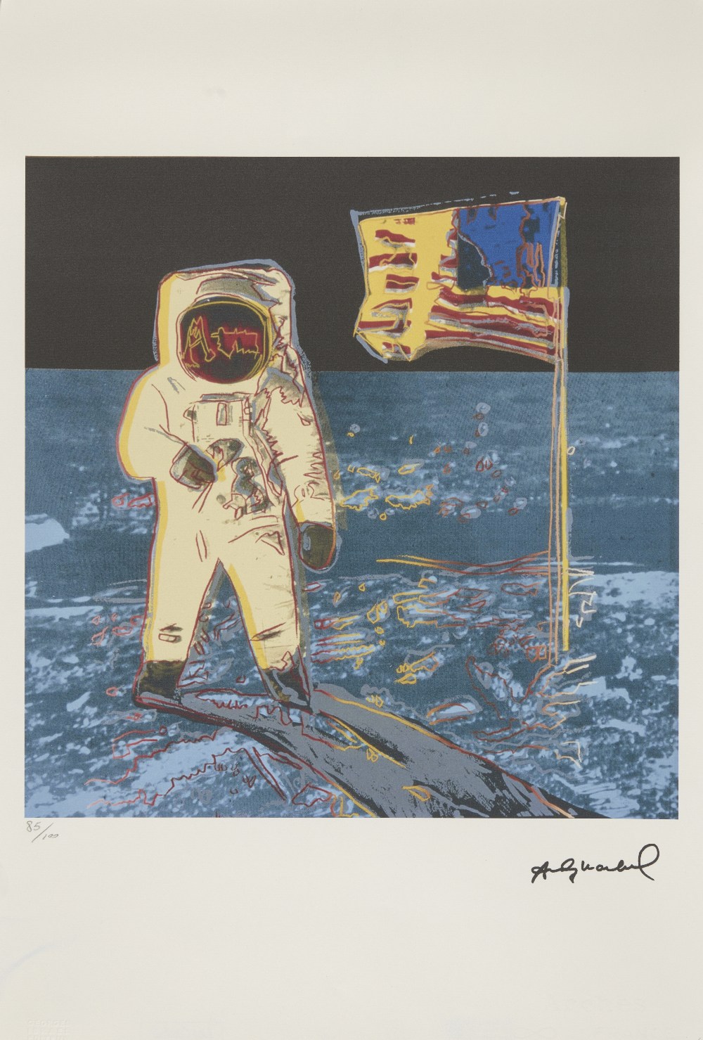 After Andy Warhol, American 1928–1987, Moon; screenprint in colours on wove, numbered 85/100 in