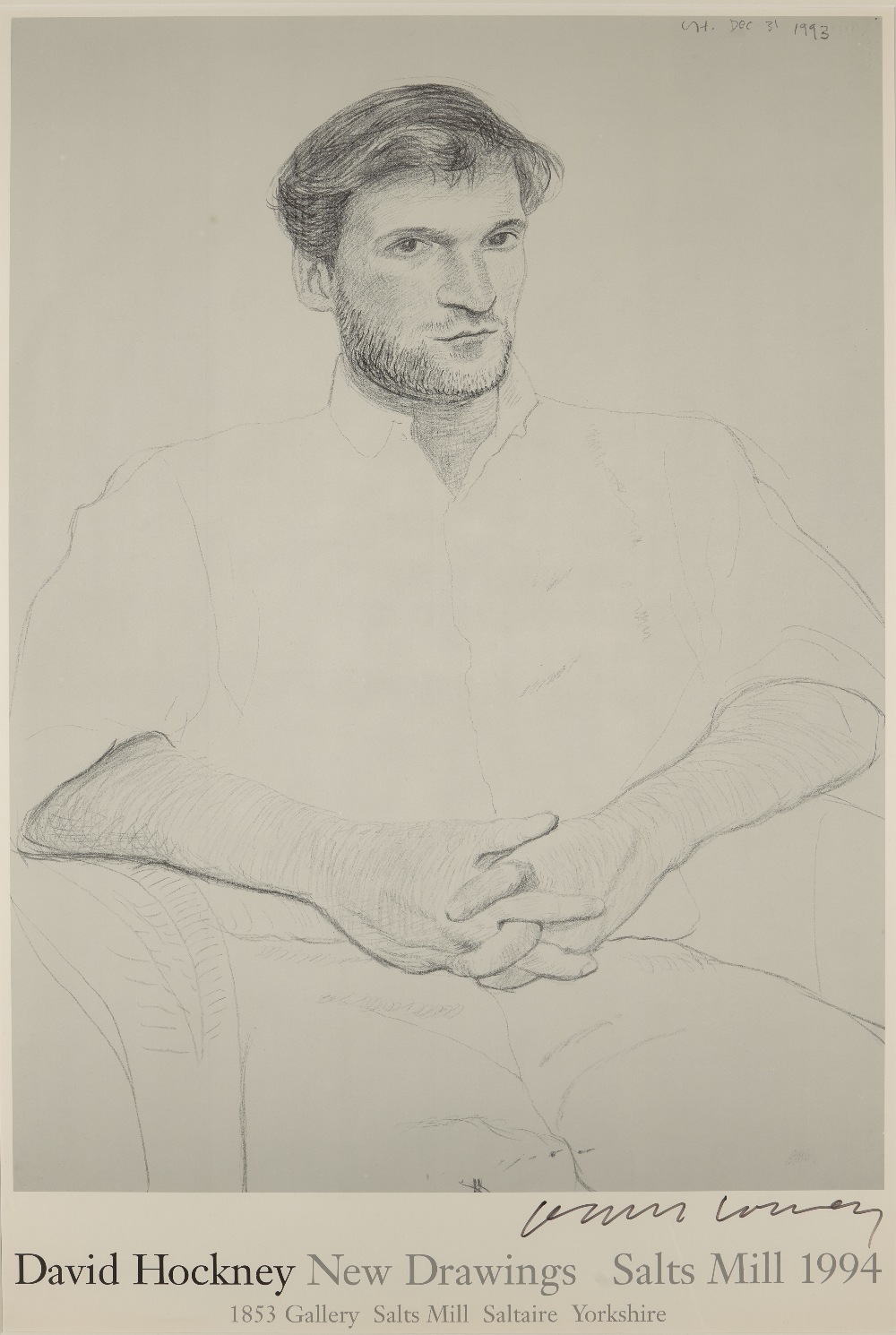 David Hockney OM CH RA, British b. 1937- New Drawings, Salts Mill (portrait of John Fitzherbert),