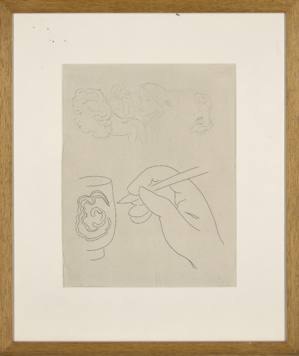 Henri Matisse, French, 1869-1954; Untitled, from Poesies, 1932; etching in black and white on - Image 2 of 2