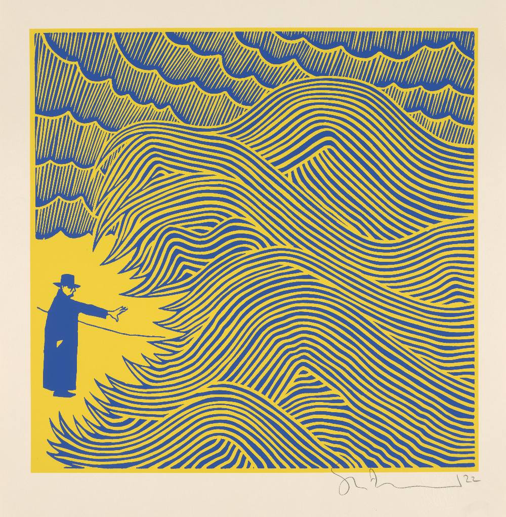 Stanley Donwood, British b. 1968- PAX (Fundraiser for Ukraine), 2022; two colour hand-pulled