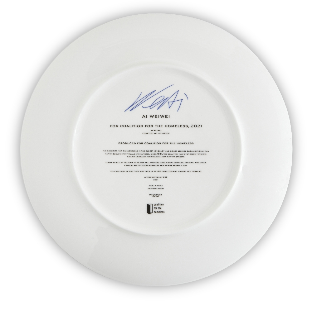 Ai Weiwei, Chinese b.1957- Untitled, from The Artist Plate Project, 2021; bone china plate, signed - Image 2 of 2