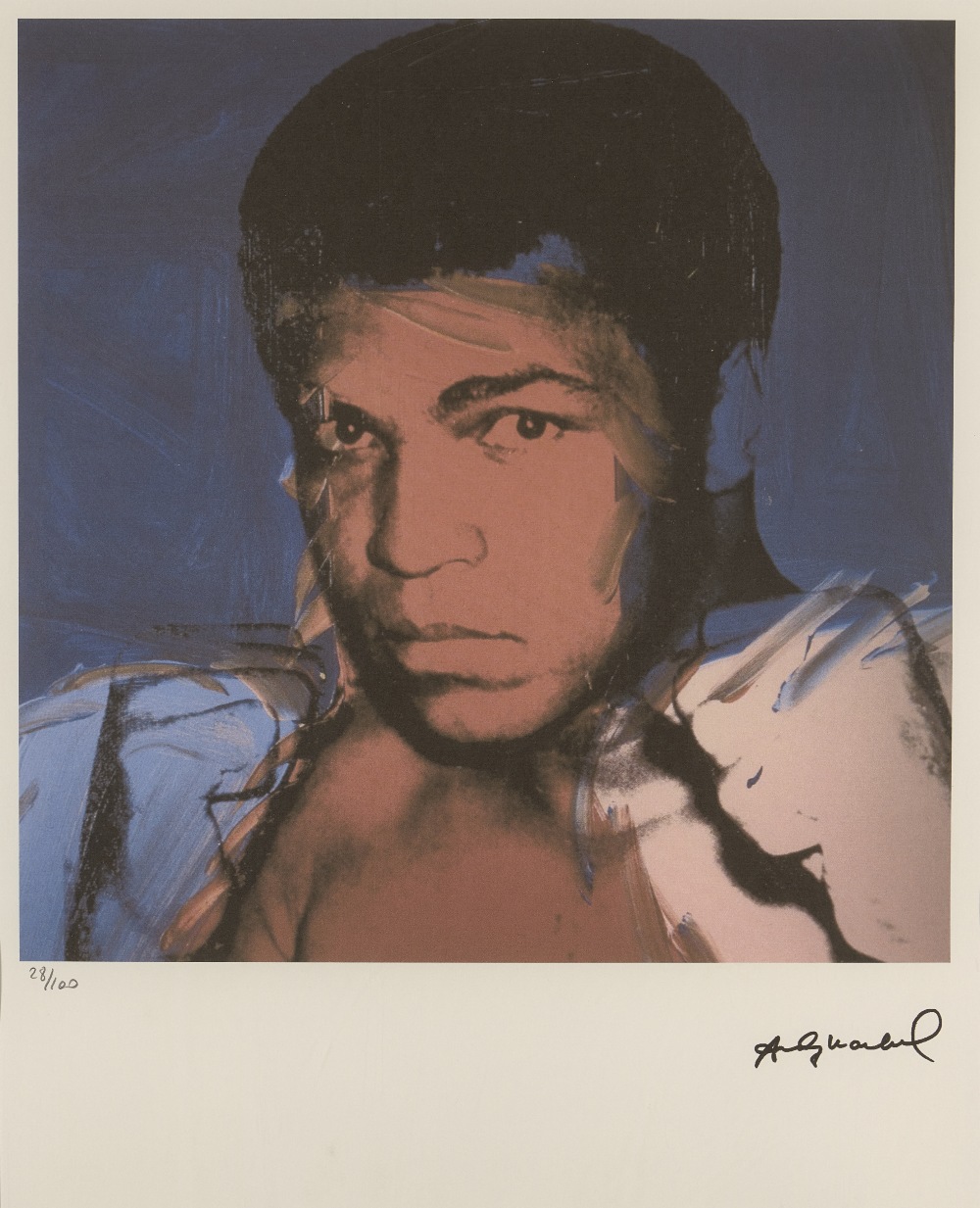 After Andy Warhol, American 1928–1987, Muhammad Ali; lithograph on Arches wove, stamp signed