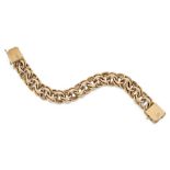 A 9ct gold double flat link bracelet, London hallmarks, 1976, approx. length 19cm, gross weight