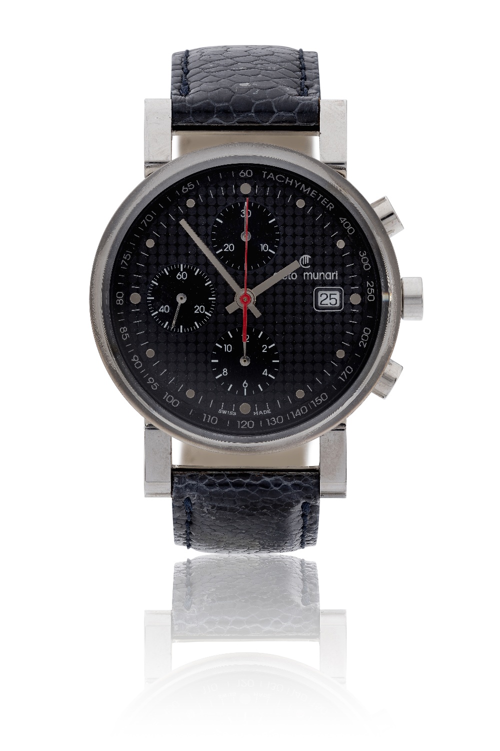 Cleto Munari. A stainless steel automatic chronograph calendar wristwatch, recent the textured