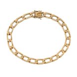 A bracelet, of chain-link design stamped 14k, approx. length 23cm Please refer to department for