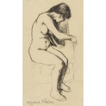 Suzanne Valadon, French 1865-1938 - Nu; graphite on paper, laid down on card, signed lower left '