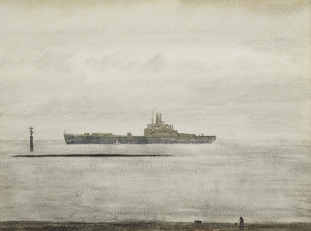 Richard Ernst Eurich OBE RA, British 1903-1992 - Container Ship, 1978; watercolour on paper,