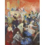 Alfred Buchta, Austrian 1880-1952 - Maskenball; oil on board, with artist estate stamp on the