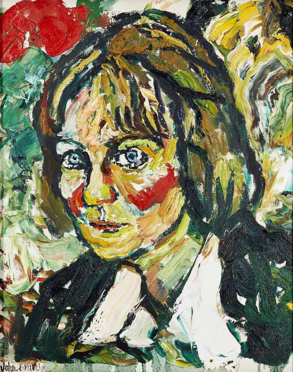 John Randall Bratby RA, British 1928-1992 - Iris Murdoch; oil on canvas, signed lower left 'John