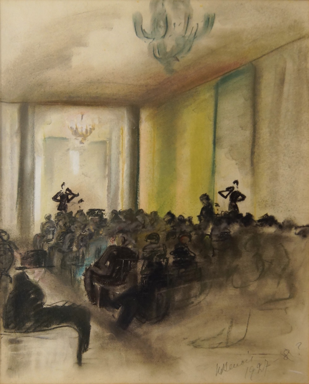 Nadia Benois, Russian 1896-1975 - Theatre scene, 1927-28; watercolour and pastel on paper, signed