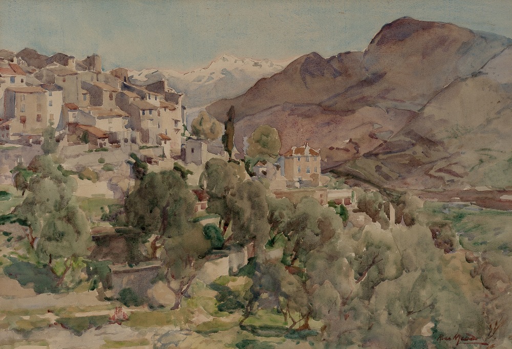 Rose Mead, British 1867-1946 - St Paul de Vence, France, 1933; watercolour on paper, signed lower