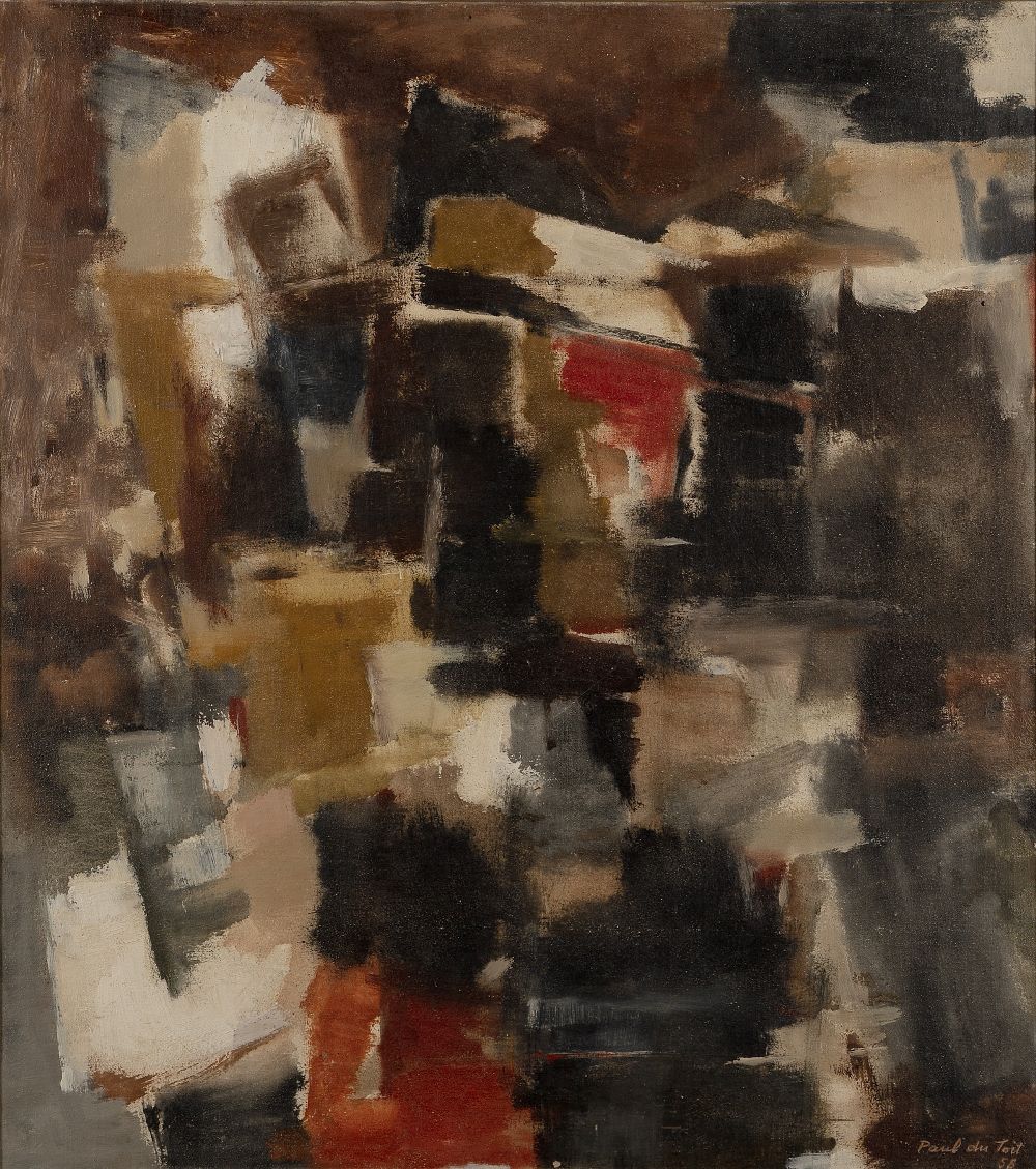 Paul du Toit, South African 1922-1986 - Untitled abstract composition, 1958; oil on board, signed