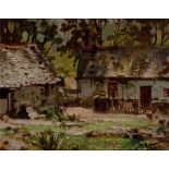 Alfred Egerton Cooper RBA, British 1883–1974 - Cottages; oil on canvas board, initialled lower right