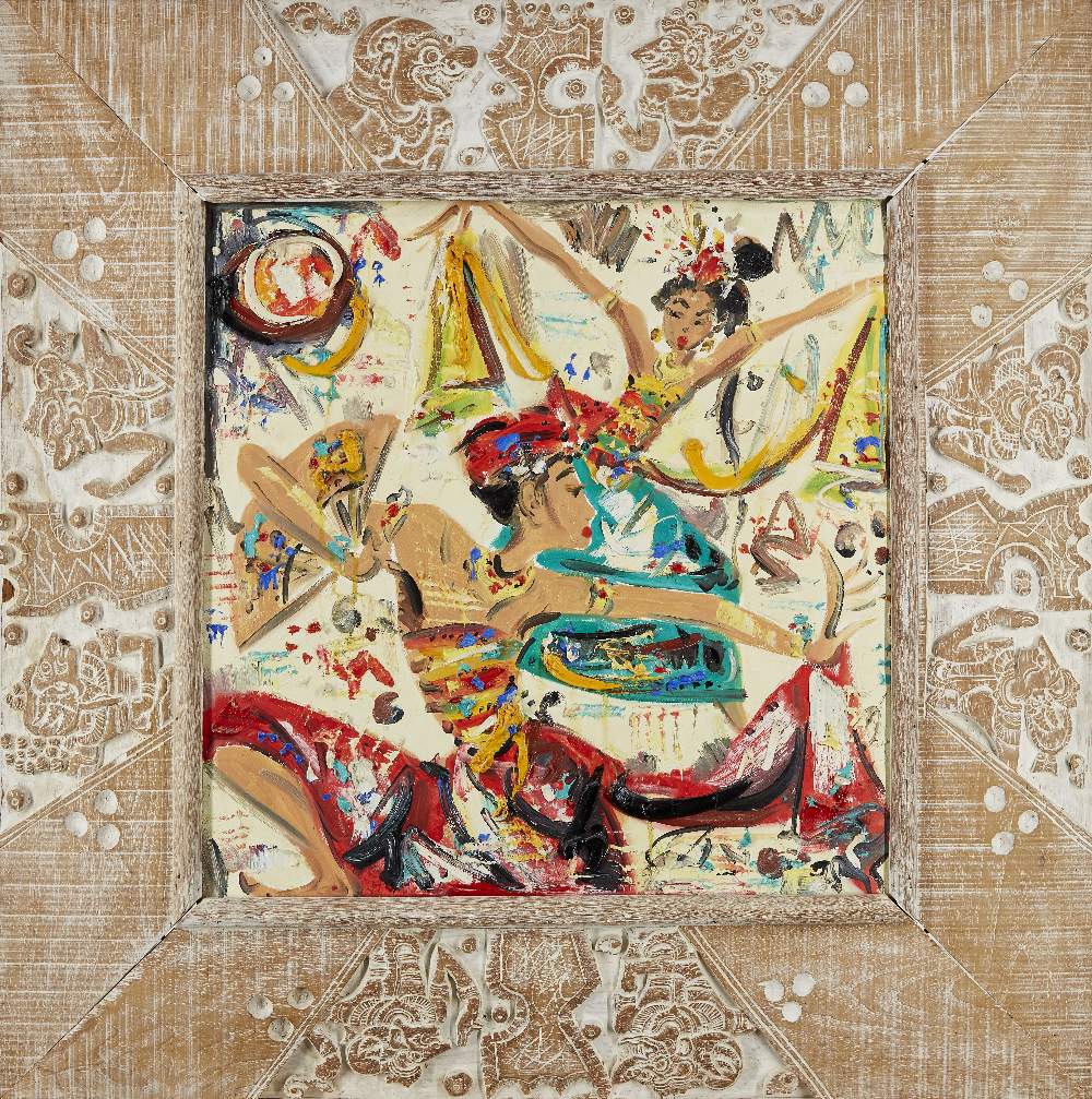 Nyoman Gunarsa, Indonesian 1944-2017 - Untitled, c.1997; oil on canvas, 70 x 69.5 cm - Image 2 of 3