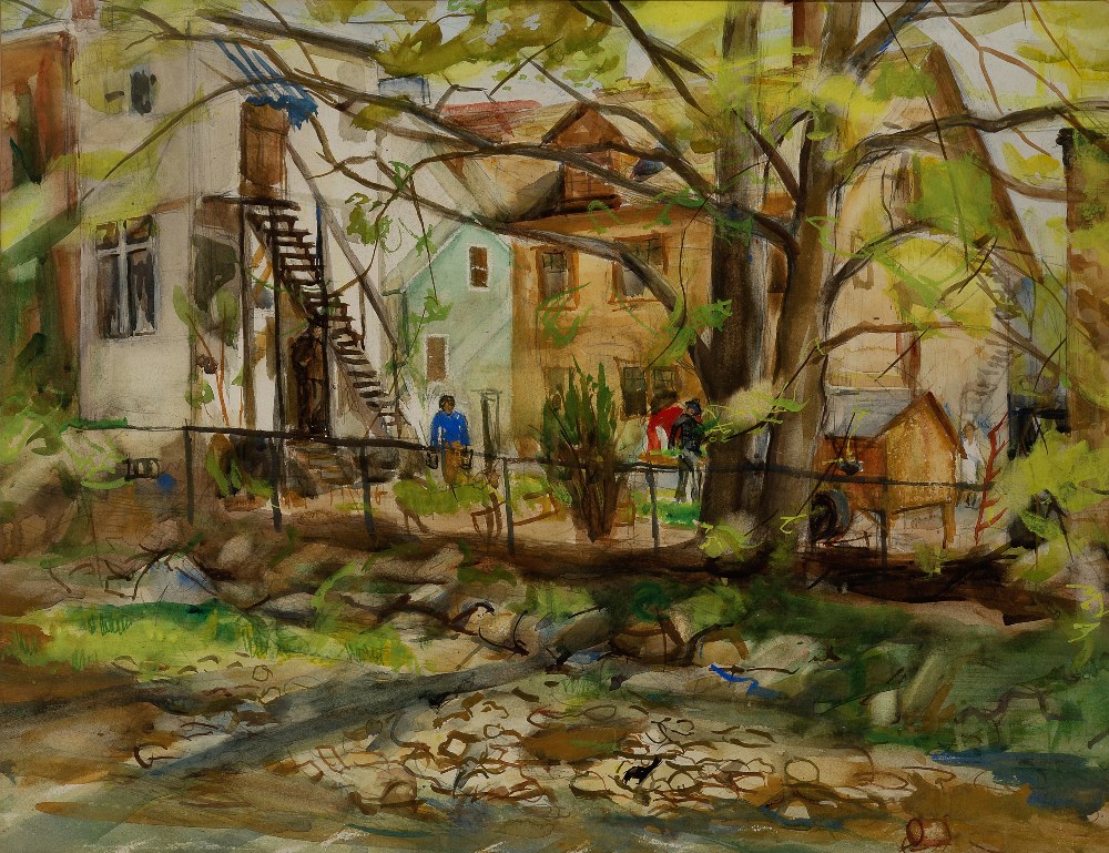 Gerald Vivian Davis, American 1899-1987 - Backyard; watercolour on paper, 47 x 61 cm