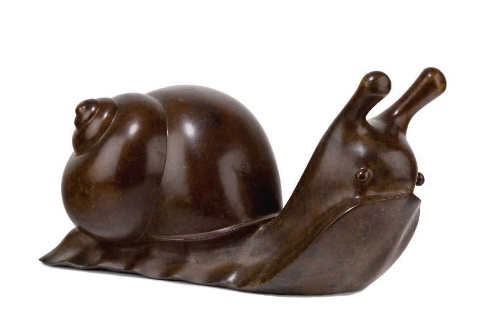 Michael Cooper, Irish b.1944 - Snail; bronze, signed with monogram, numbered and stamped with