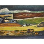 Pranas Domsaitis, South African 1880-1965 - Landscape with cottages; oil on board, signed in the