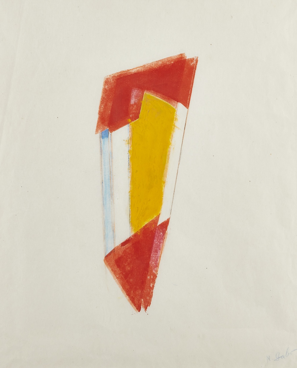 Naum Gabo KBE, Russian/American 1890-1977 - Untitled (MM3), 1972-73; gouache, coloured crayon and