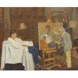 Julian Barrow, British 1939-2013 - John Ward in the Studio, 1995; oil on canvas, signed lower