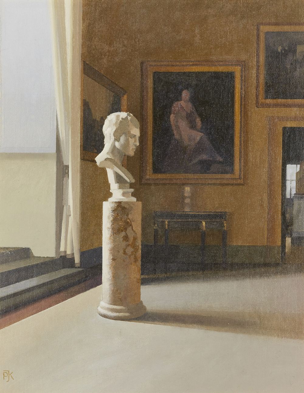 Peter Kelly Sen. RBA NEAC, British 1931-2019 - The Alcove; oil on canvas board, initialled lower