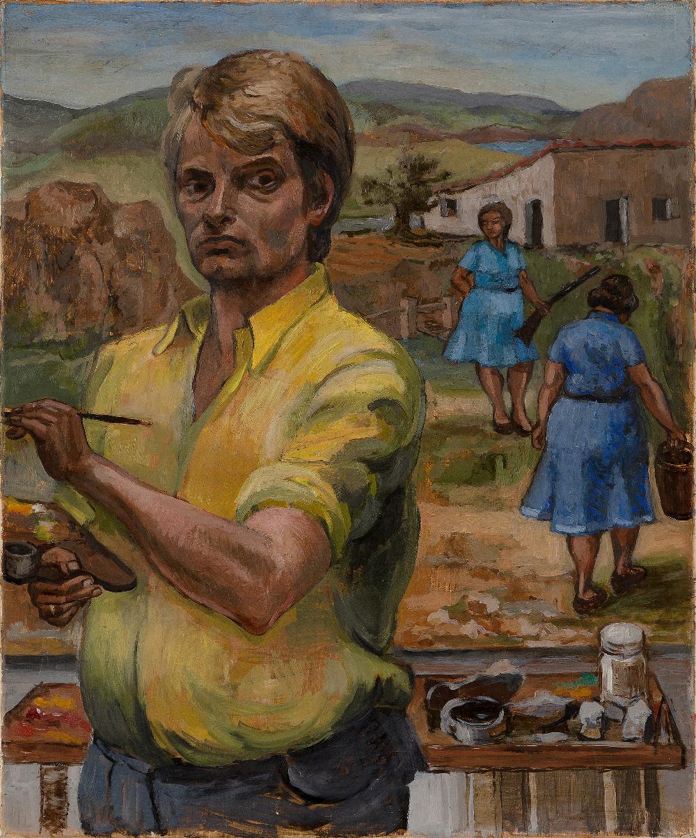 James Power, British 1944-1999 - Self Portrait, 1977; oil on canvas, titled and dated on the reverse