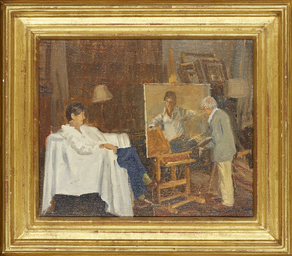 Julian Barrow, British 1939-2013 - John Ward in the Studio, 1995; oil on canvas, signed lower - Image 2 of 3