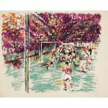 Francis Carr, Hungarian/British 1919-2013 - Fulham V Sheffield United, 1953; screenprint, signed,