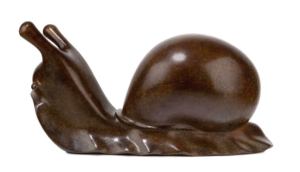 Michael Cooper, Irish b.1944 - Snail; bronze, signed with monogram, numbered and stamped with - Image 2 of 2