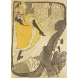 After Henri de Toulouse-Lautrec (1864-1901), Jane Avril poster, 1893, Lithograph in colours on wove,