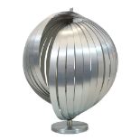 Attributed to Henry Mathieu, Table lamp, circa 1970, Brushed steel, 50cm high It is the buyer's