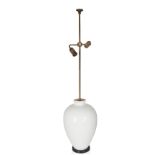 KPM, Vase floor lamp, circa 1960, Ceramic, brass, electrical fittings, Brass plate to underside